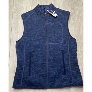 Johnnie O Vest Womens Small Blue Twilight Coastal Knit Golf Heathered Sleeveless
